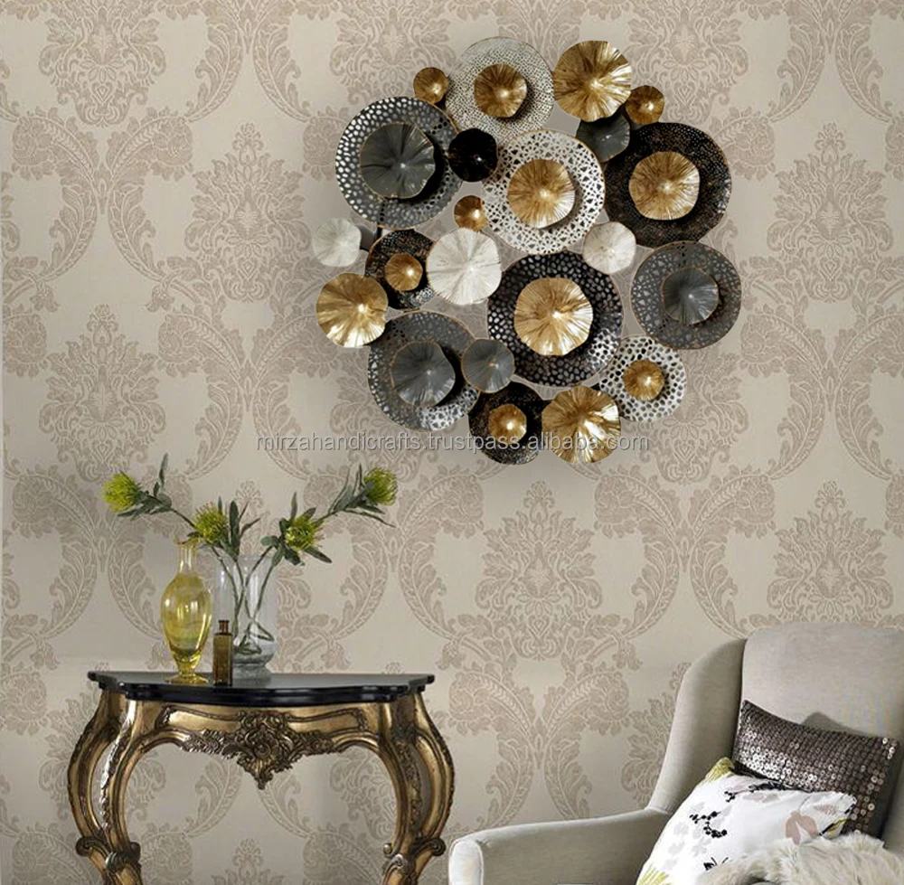 European Luxury Wrought Iron Wall Sticker Craft Home Livingroom Sofa Background Wall Hanging Decoration