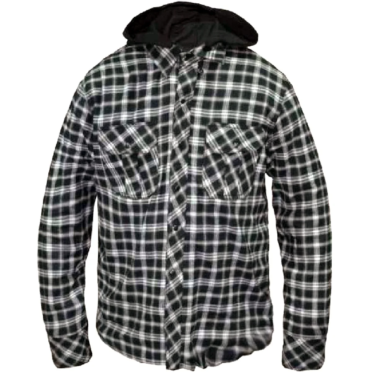Bikers Gear Kevlar-Lined Flannel Lumberjack Motorcycle Shirt Dark Grey