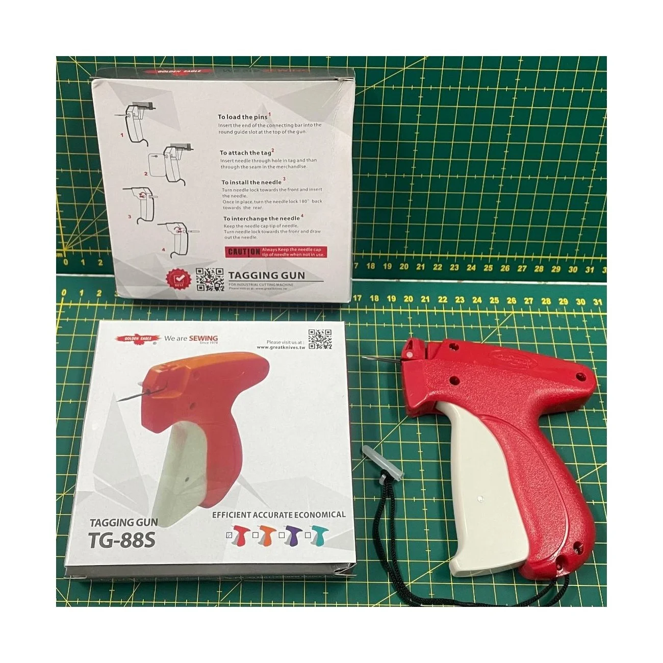 TG-88S TAGGIN GUN INDUSTRIAL SEWING MACHINE ACCESSORY LABEL and PIN MADE in TAIWAN