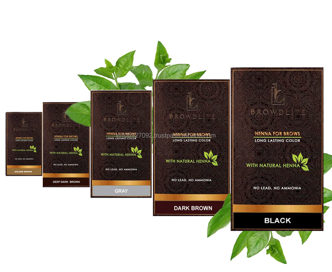 Makeup with long lasting  henna shade pure herbal henna eyebrow tint henna 15 colors shades