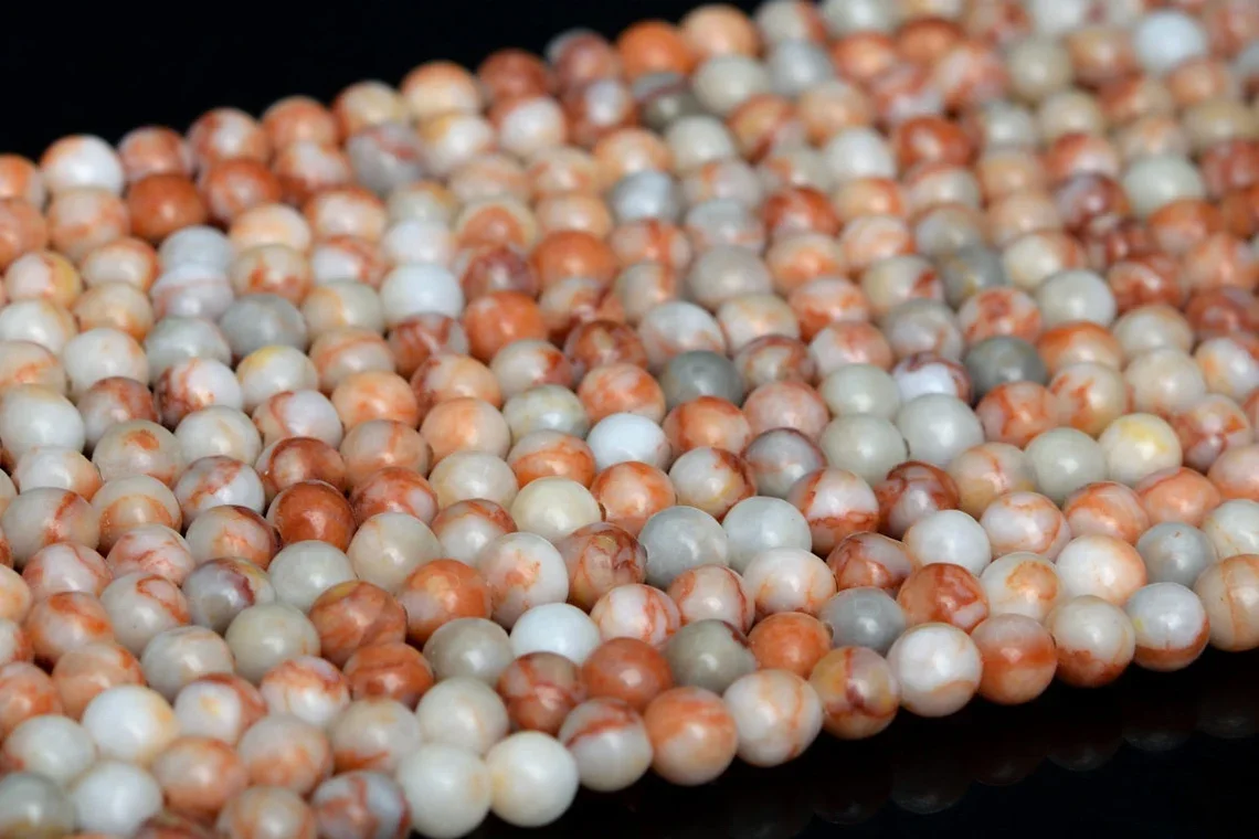 Factory Price Natural Red Spider Web Jasper Stone Round 8mm Beads Line For Making Jewellery (48 Beads line)