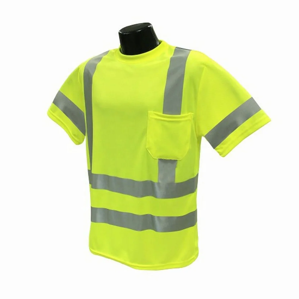 Polyester Custom High Visibility safety t shirt Orange Hi Viz T-shirt O Neck & Half Sleeve Less / Custom Design