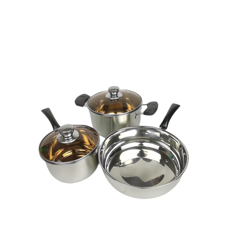 Belly shape capsule bottom casserole pot palm restaurant stainless steel cookware sets