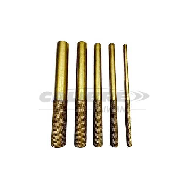 TAIWAN CALIBRE 5pc 6-19mm Brass Drift Punch Set with Knurl