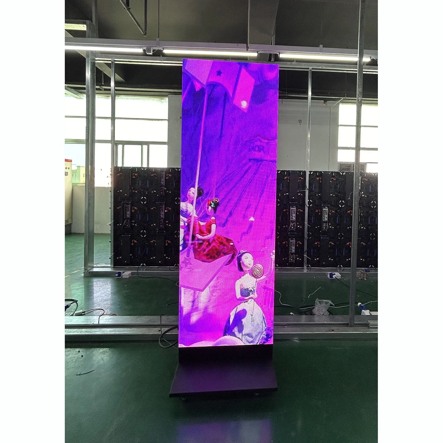 New design P2.5  floor standing double side foldable LED Poster Screen 640x1920mm