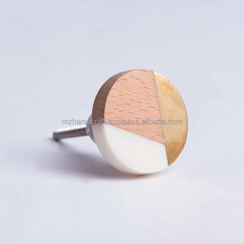 New design Drawer Knobs unique Shaped Crystal resin and wood knob Cabinet Knobs Pull Handles