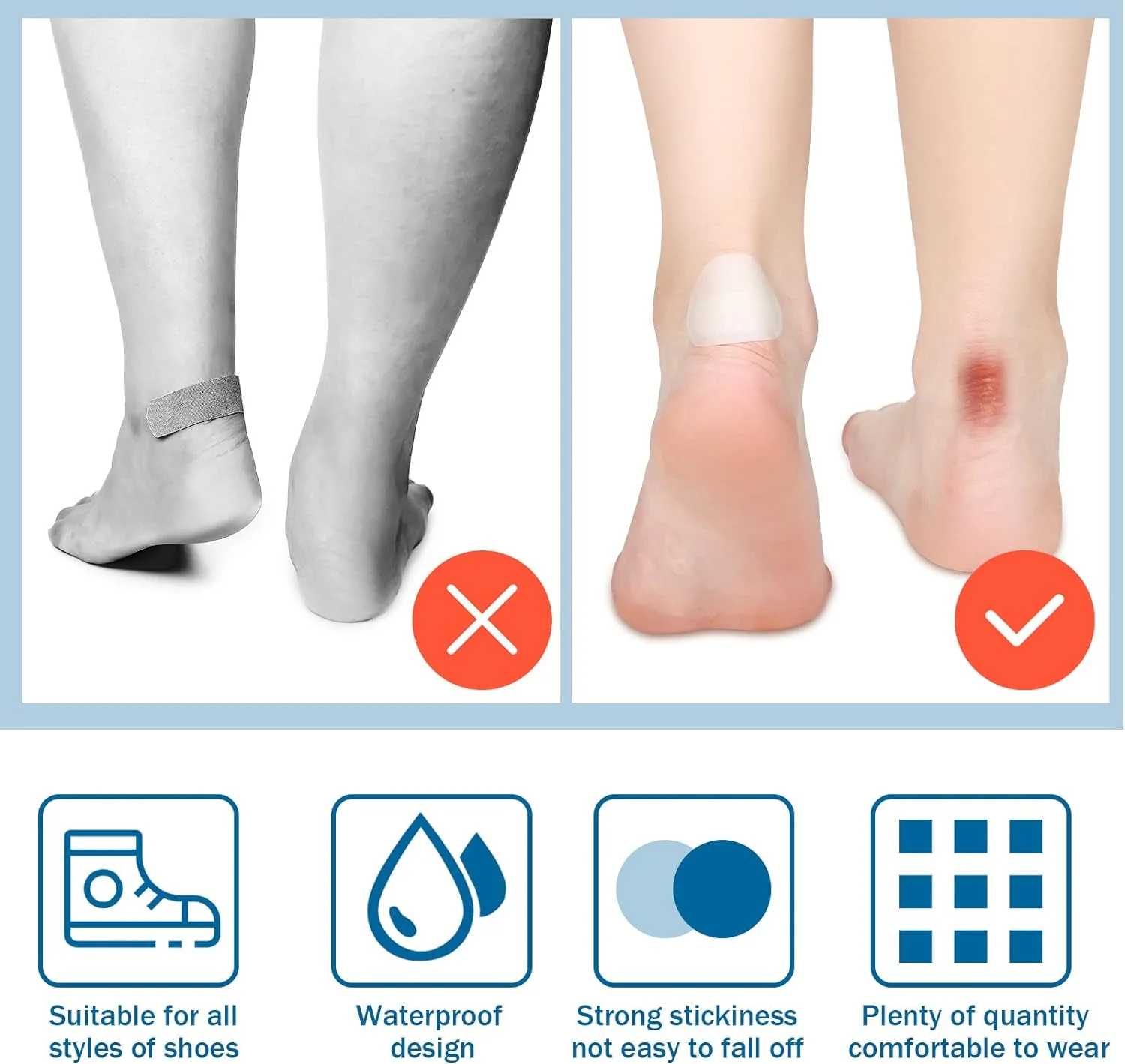 Manufacturer Direct Sales Hydrocolloid Heel Patch Waterproof Heel Blister Plaster Foot Patch Sample Available