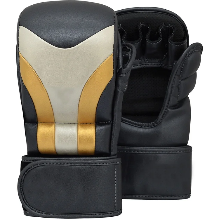 Design Your Own Design Factory Fighter Ufc Training Genuine Cowhide Leather Mma Muay Thai Fighting Sparring Gloves