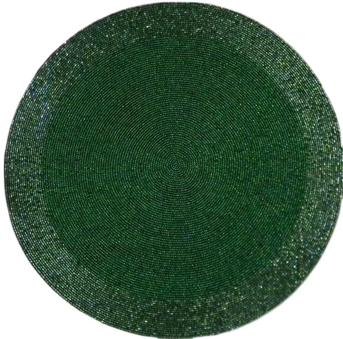 Домашний декор круглая светло-зеленая подстилка с бисером для обеденного стола темно-зеленая онлайн по низкой цене в Индии