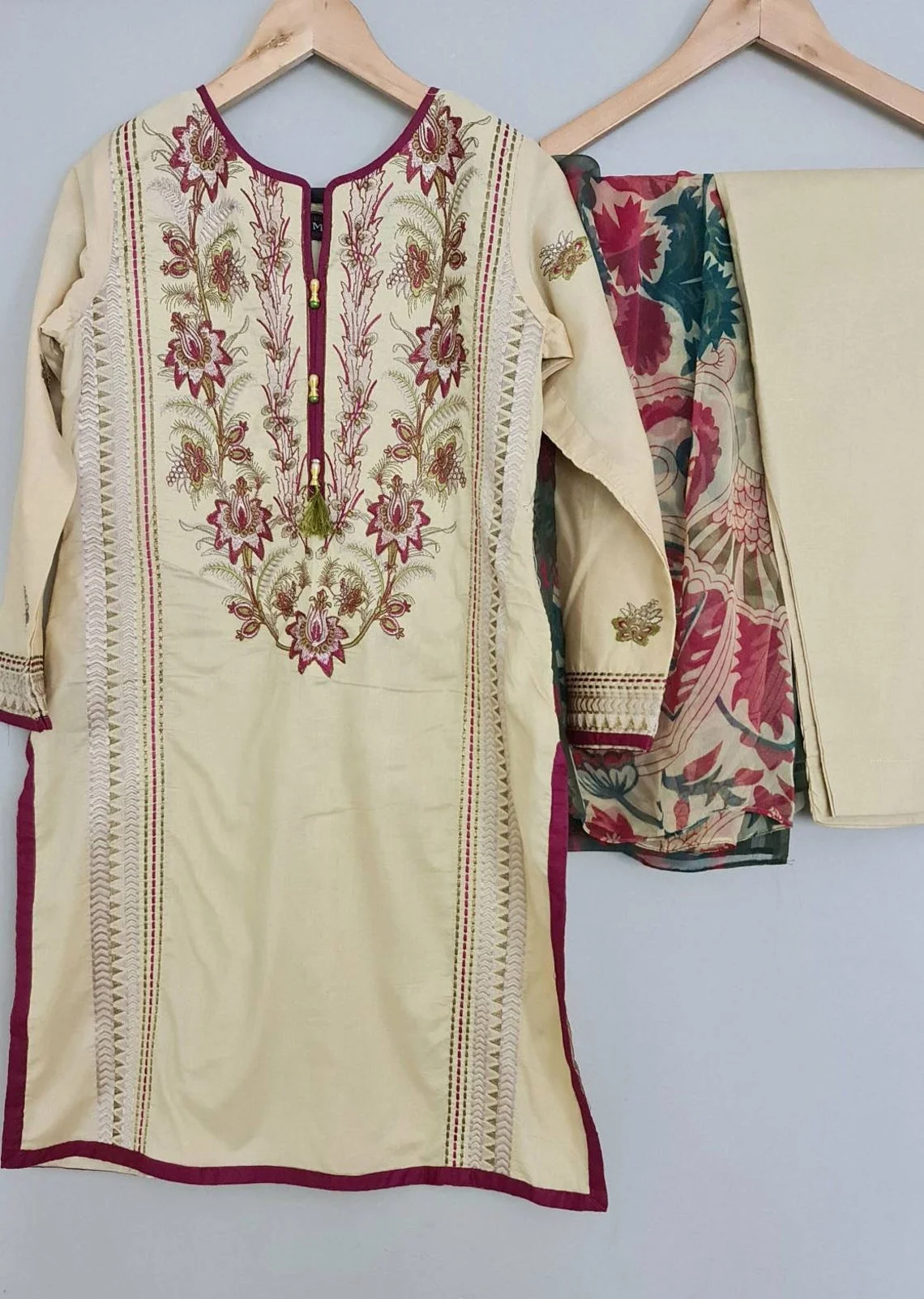 Pakistani Indian Heavy Embroidery Lawn Suit Ready Made Shalwar Kameez clothes Hot Selling Dress 2021