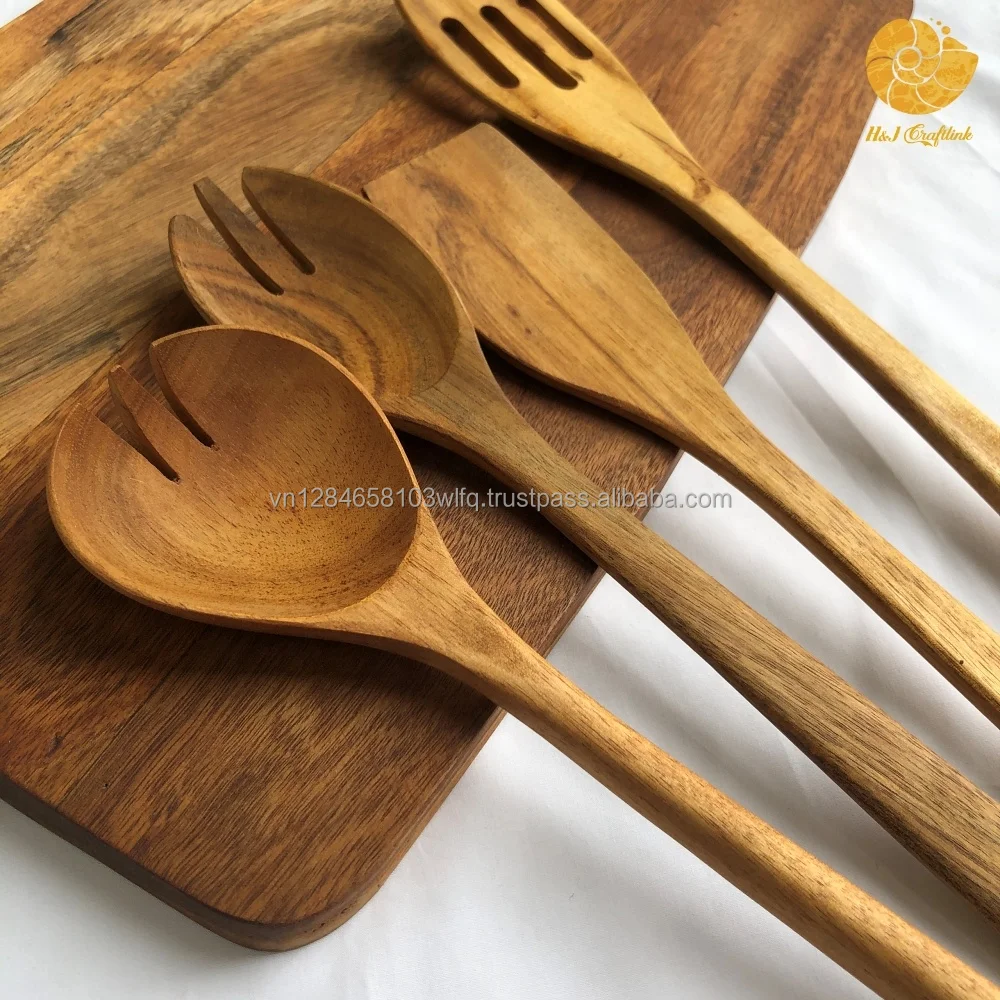Set 2 - Acacia Wooden Spatula - Non-stick Cookware - ODM, OEM - Eco-friendly Kitchenware - Customized Accepted