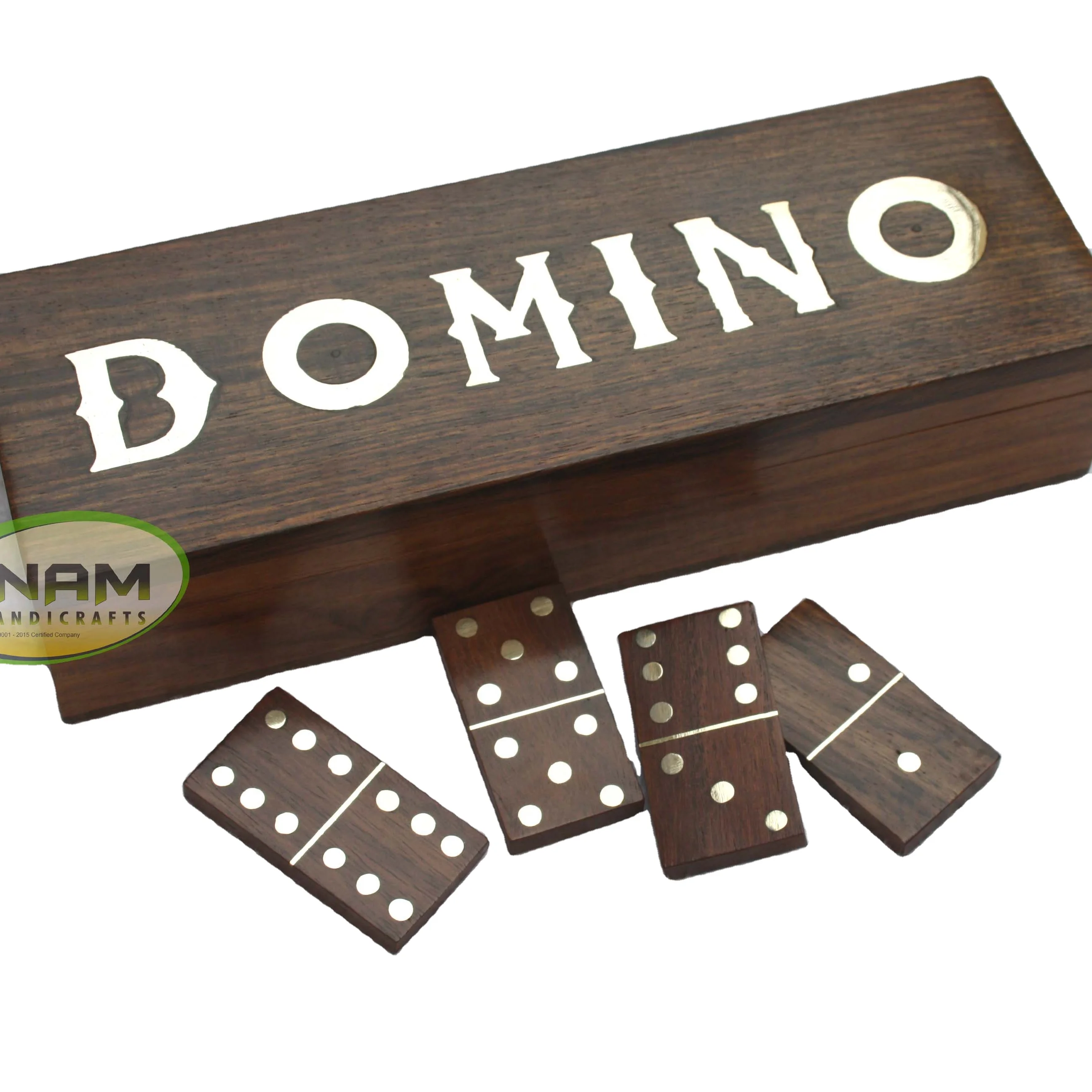 Handmade design Sheesham wood domino set with beautiful wooden box,Royal design domino set