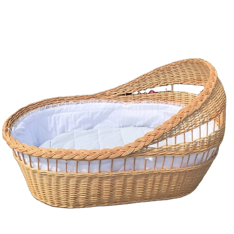 Eco friendly Rattan crib baby cradle  baby crib for kid handicraft trays coffee serving tray bamboo trays for food