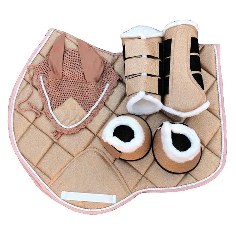 top quality saddle pad sets/Glitter jumping saddle pads / top quality Glitter gp saddle pads