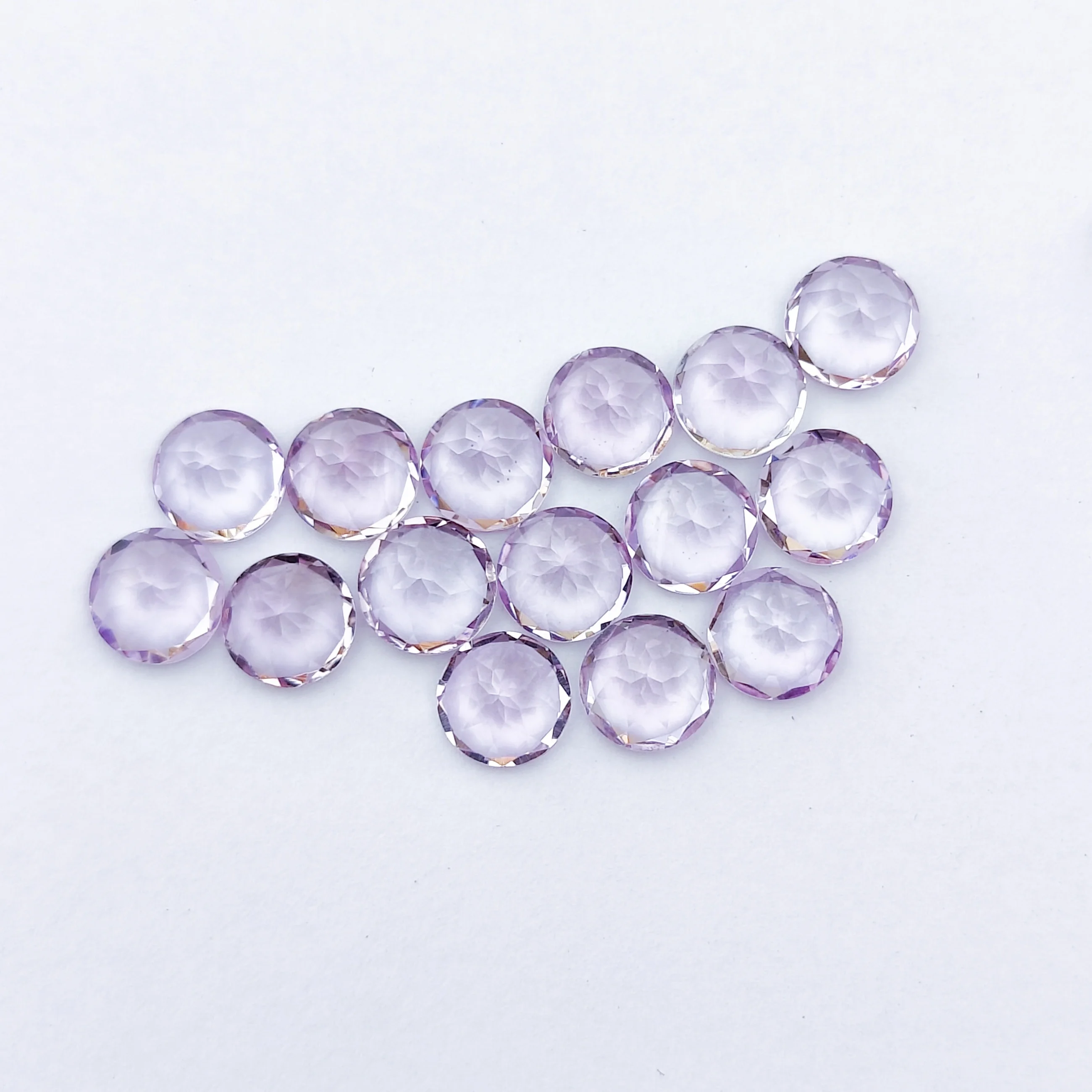 10mm Pink Amethyst Loose Gemstones Ready To Ship Natural Amethyst Faceted Round Cut Stone For Jewelry Making Healing Gemstone