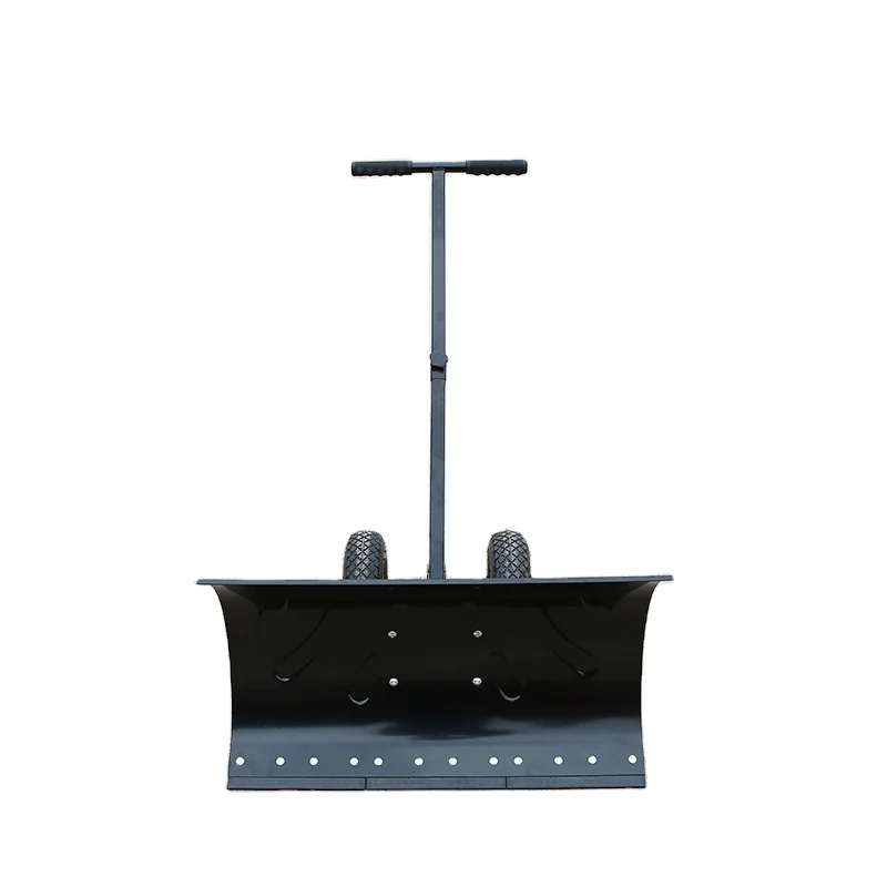 LARIX 350mm Push Wheeled Snow Shovel Dual Pole Design Wider and Thicker Road Shoveling Tools Grain Shovel Pile Tools