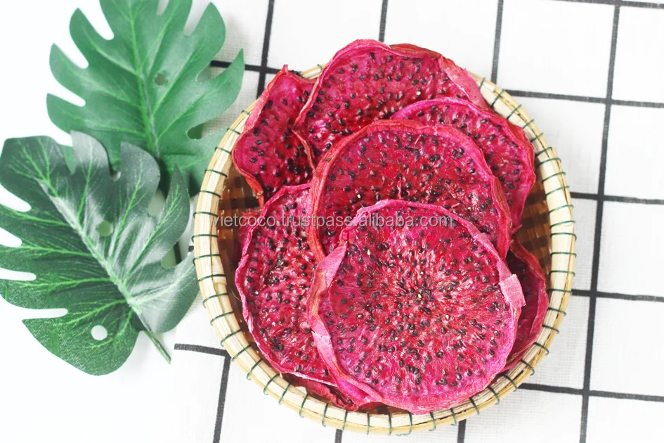 Sliced Soft Dried Red Dragon Fruit Retail Bulk Packing Design Bag OEM In Vietnam
