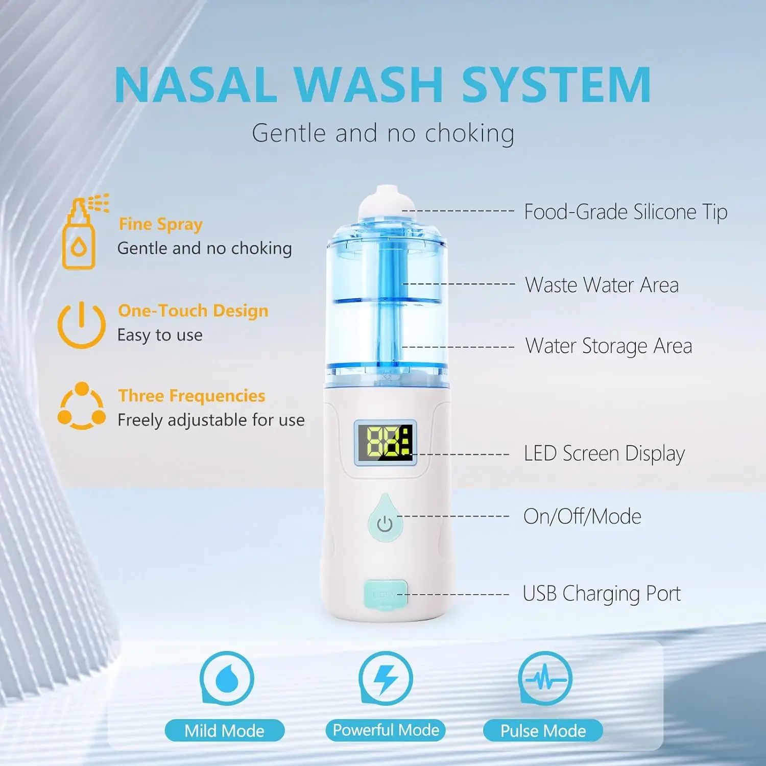 limpiador nasal snot cleaner nasal rinse kit nose sucker rechargeable nasal irrigation system electric baby nasal aspirator