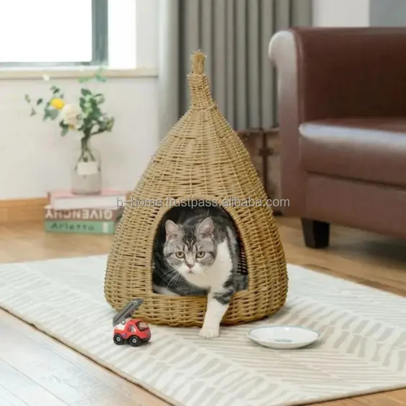 Best Choice Pet Bed For Cats With Paws Handwoven Hand Washed Cat Rattan Bed Home Custom Design Handmade In Vietnam