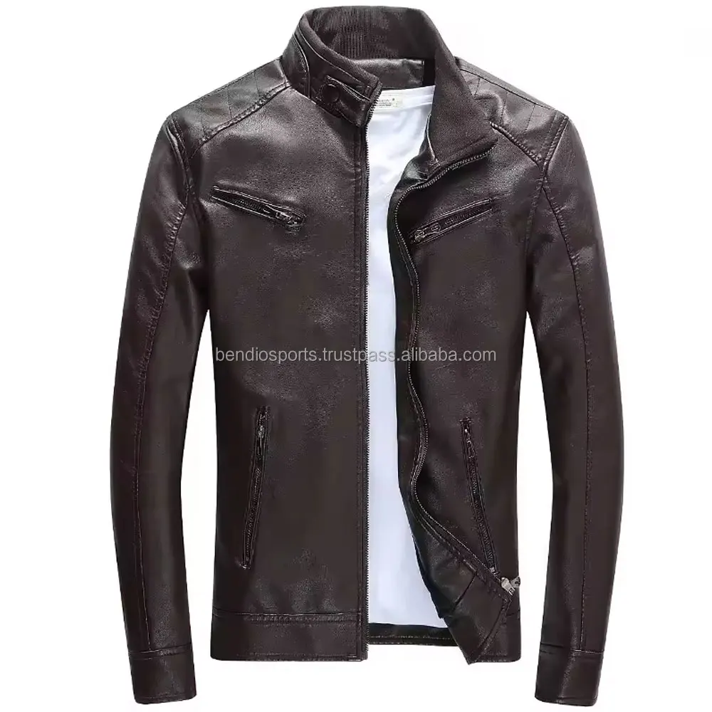 2024 New Model  High Quality Leather Jackets Fashionable Men Pu Leather Plus Size Jackets Coats made by Pakistan leather jackets