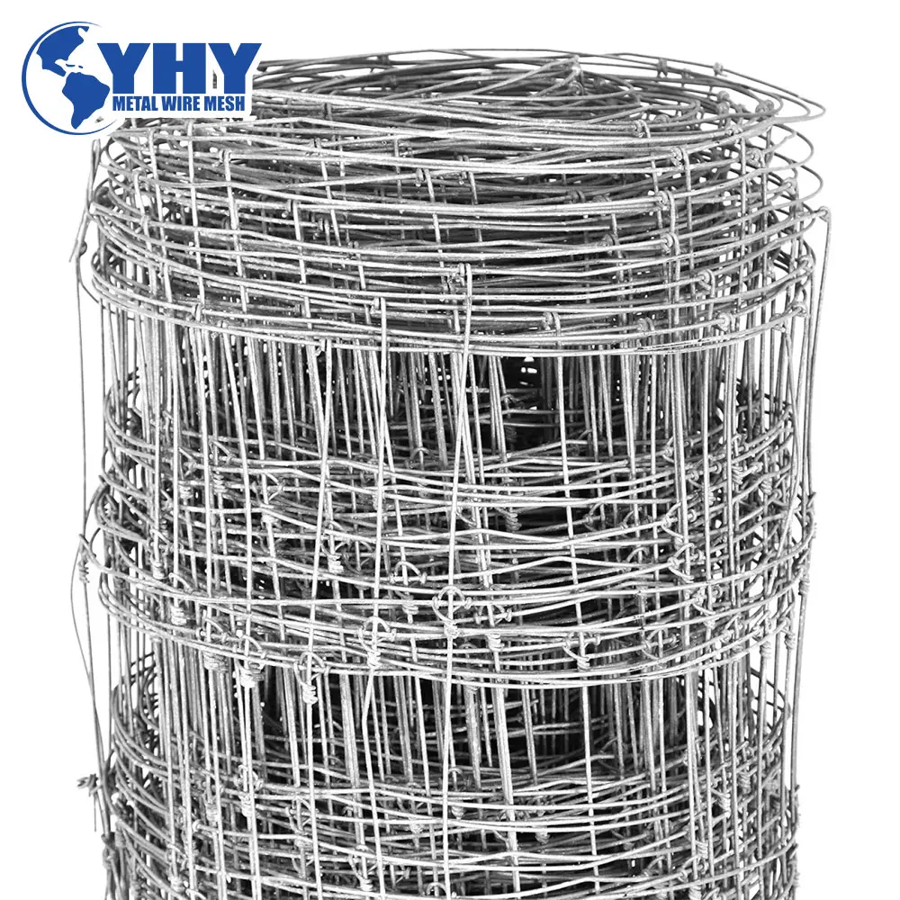 galvanized pasture livestock fixed knot fence to prevent deer strikes