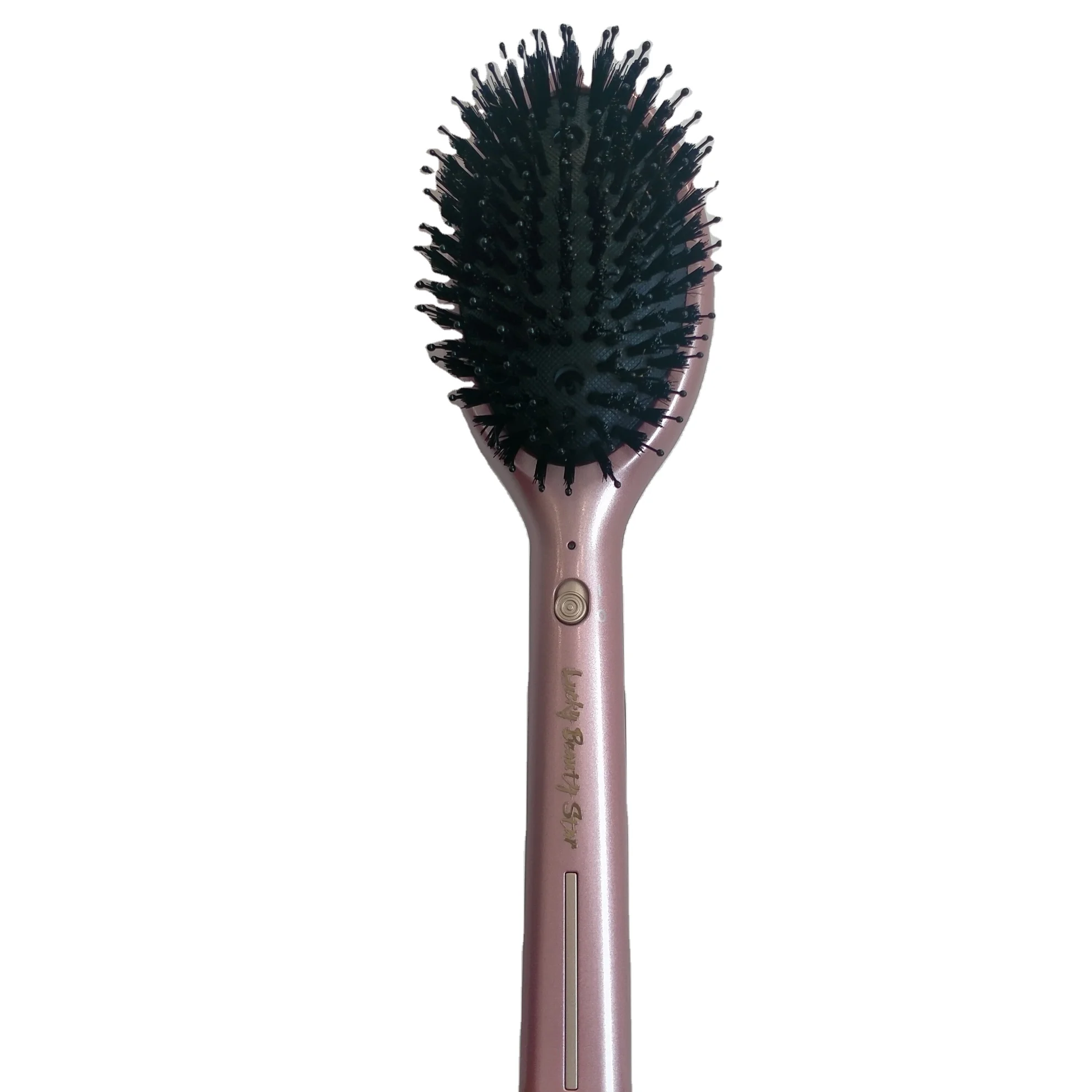 New Ionic Rechargeable Plasma Air Brush Hair Brush Boar Blister Detangling Massage Scalp Cool Air Battery Portable For Women LED