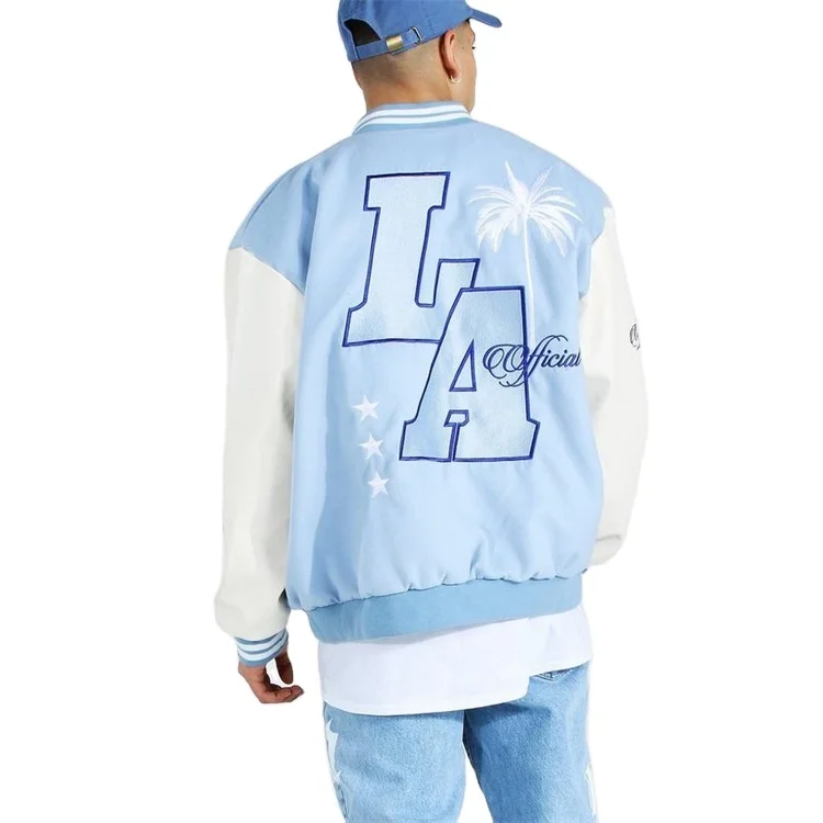 High Quality Custom CHenille Logos Baseball Jackets Wool Leather Letterman Patched Jackets