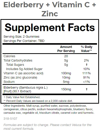 GMP Certified Elderberry + Vitamin C + Gummies OEM ODM Private Label Dietary Supplement Bottle Elderberry Extract Made in USA