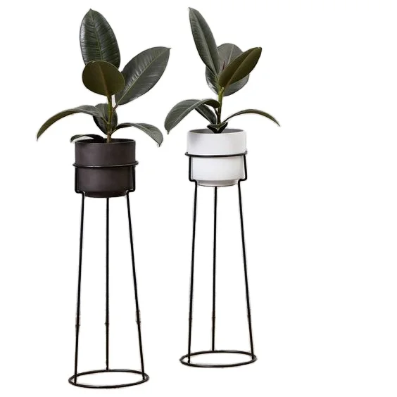 Flower Pot Decorative Black Garden Indoor Outdoor Iron Big Large Wholesale Metal Stand Plant Flower Pots Planters For Plant