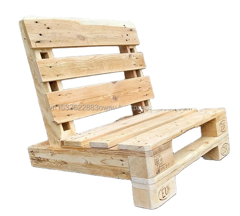 GARDEN PALLET FURNITURE 2 CHAIRS & TABLE MADE FROM VIETNAM PINE WOOD