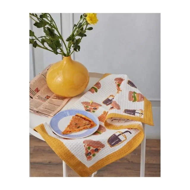 100% Cotton Personalized Logo Designed Embroidered Unique Kitchen Large Square Cleaning Home Hotel Absorbent Non-slip Towels