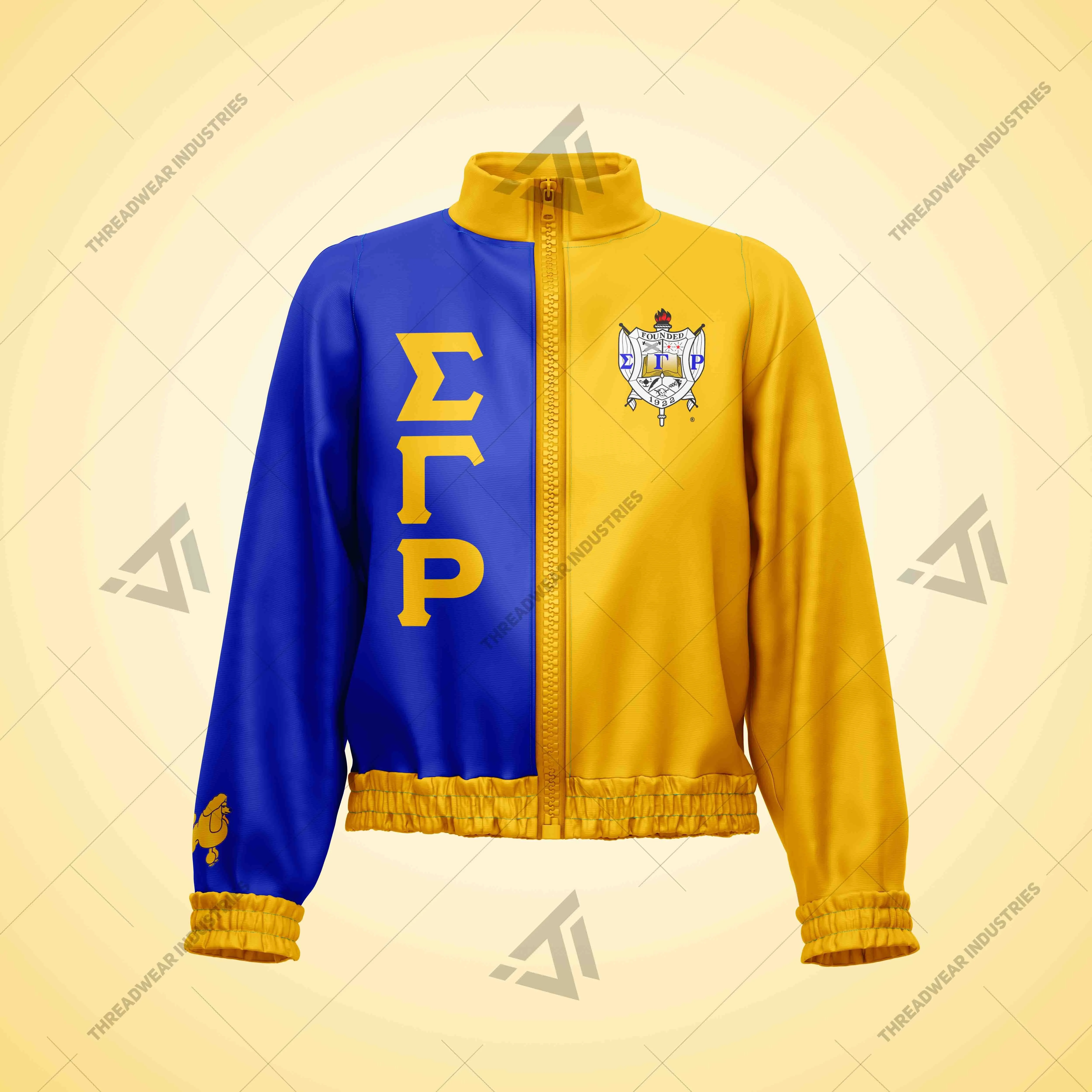 Custom Wholesale Sigma Gamma Rho 1922 Sorority Clothing Embroidered Short Body Jacket Greek Paraphernalia