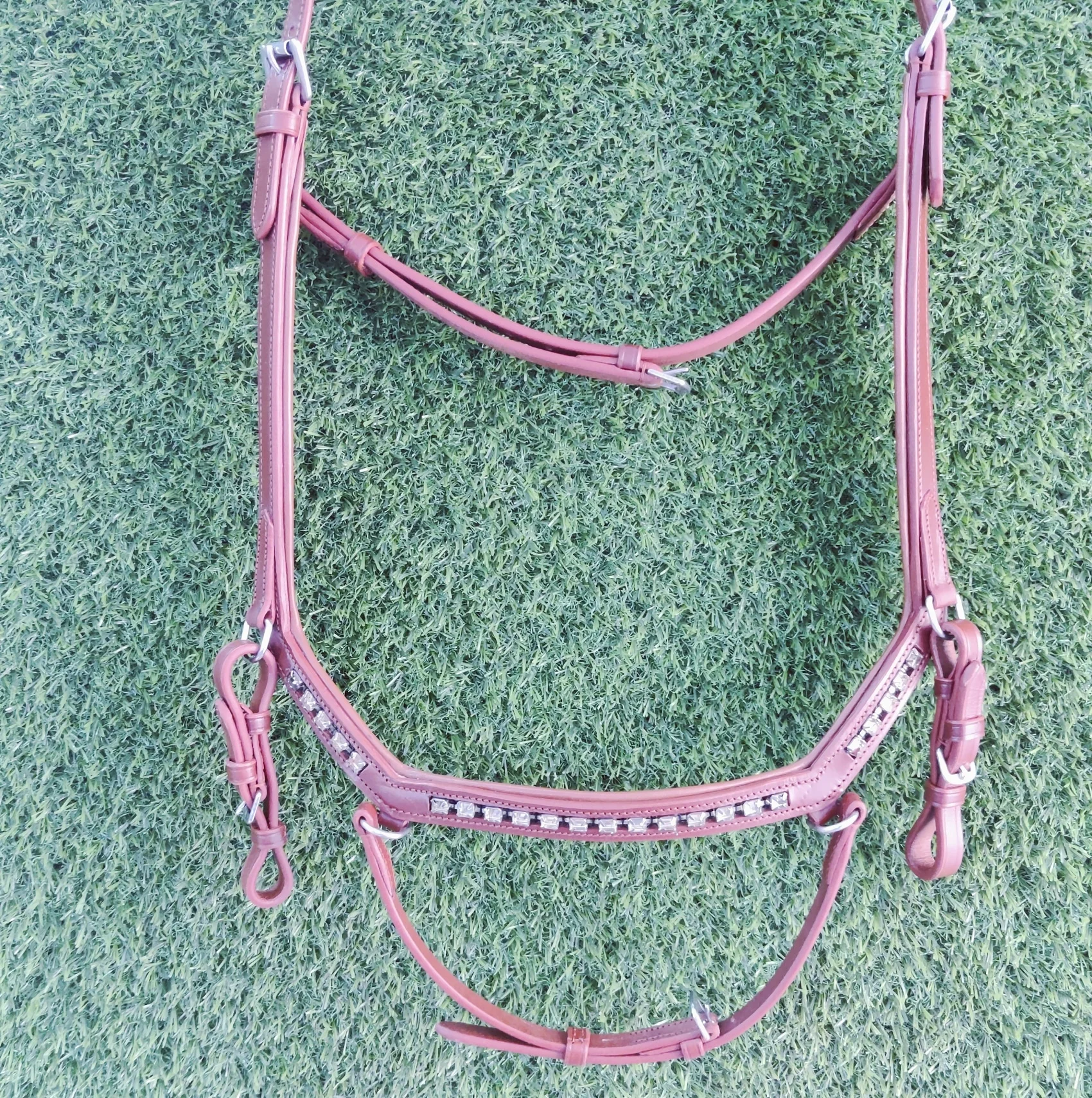 Кожаная Конская уздечка коньяк цветная micklem с пустой цепочкой 8 мм кожа для верховой езды