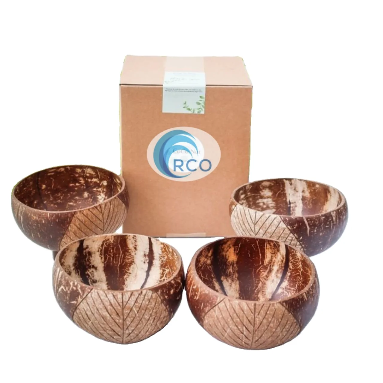 100% Natural Customized Logo Polished Coconut Shell Bowl And Coconut Spoon Coconut Shell Bowl from factory
