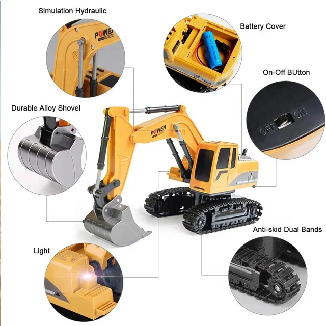 Amazon Top Selling 8 channel RC toys car with Remote Control Truck for kids Construction Vehicle Excavator Big Truck