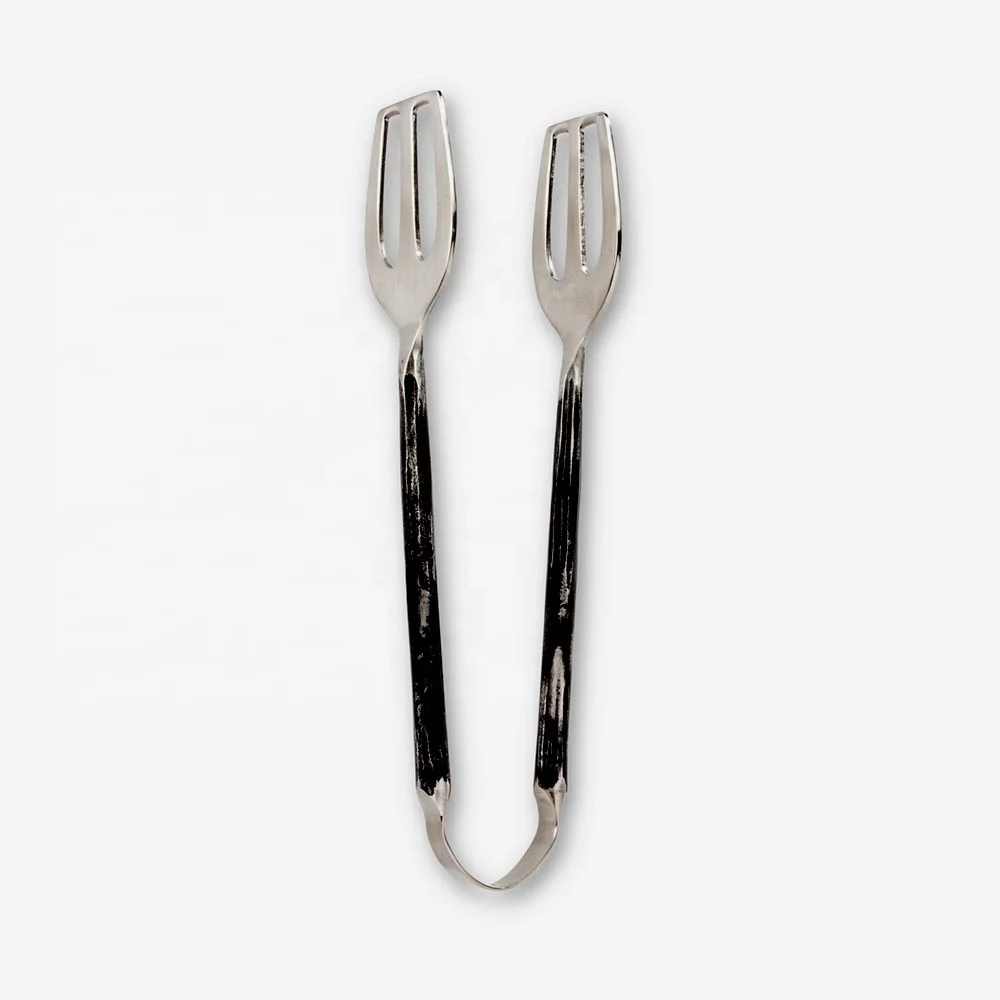 Stainless Steel Round Rustic Handle Multi Purpose Serving Tong stainless steel kitchen tongs mini serving tongs