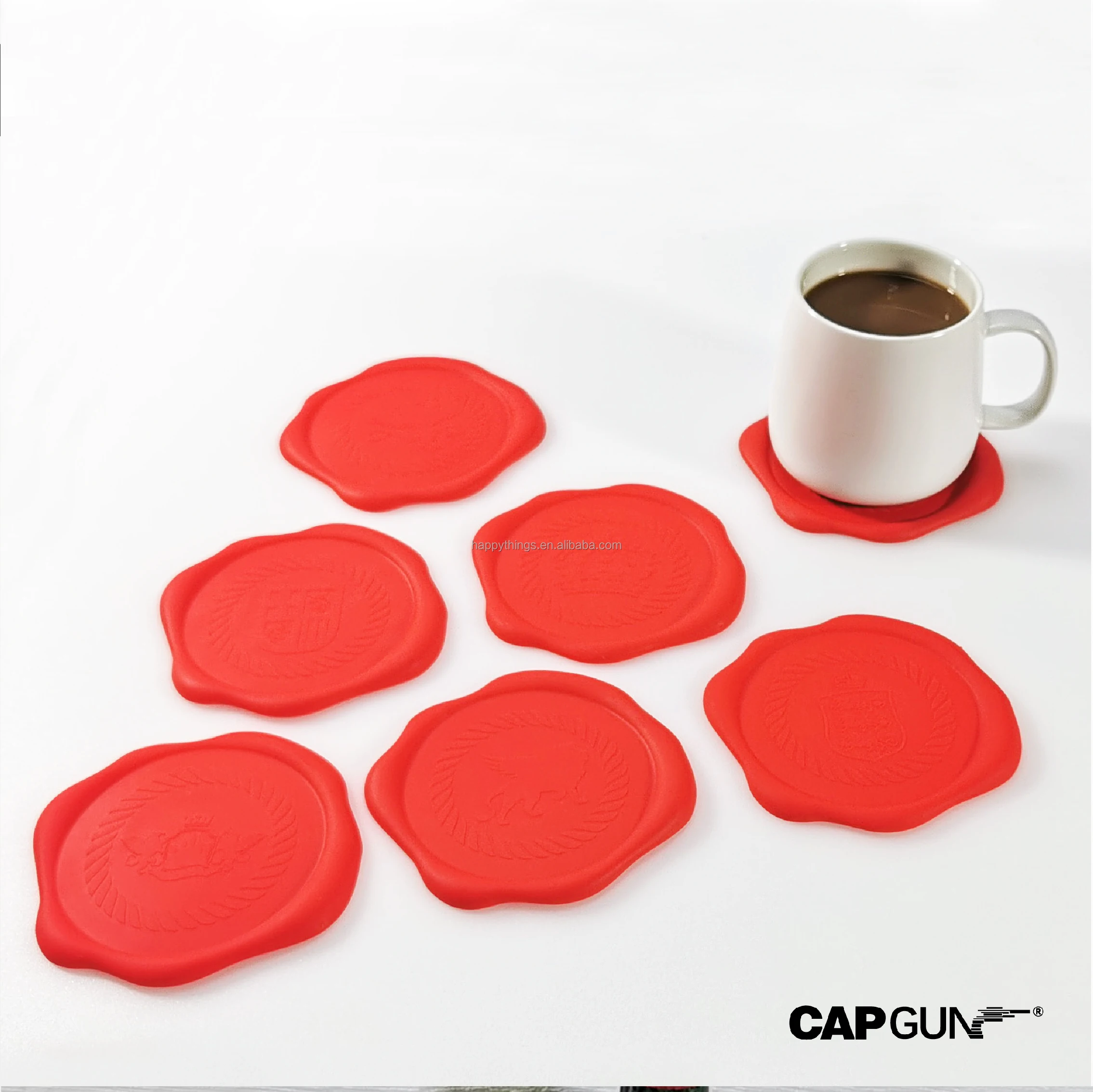 Low MOQ Kitchen gadget Classic Wax Seal Rubber Beer Tea Drinking Cup Coaster