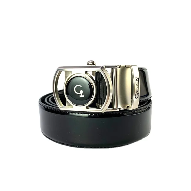 New design buckle and golf marker strap with black pvc leather golf belt