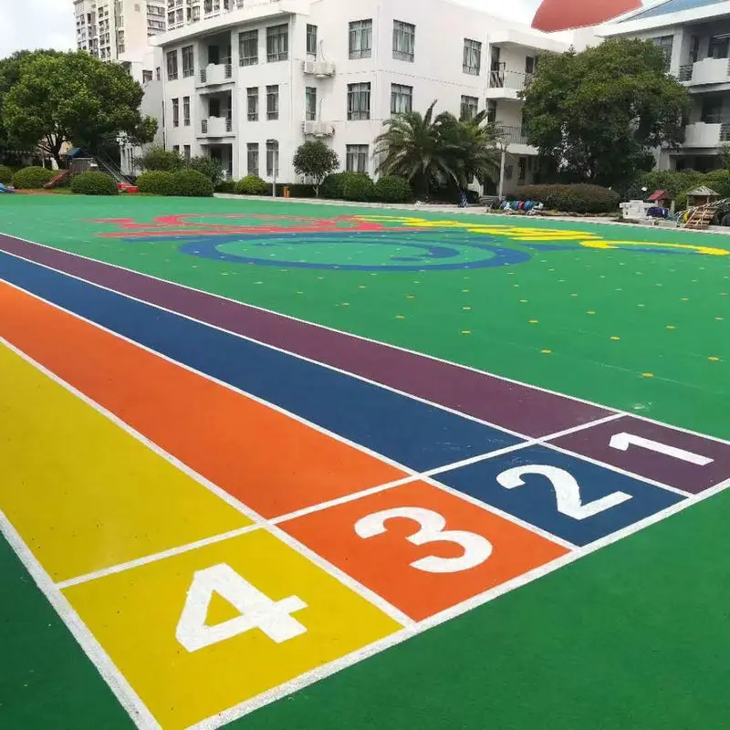 Rubber Running Track Athletic Track   on the Playground Athletic Plastic Rubber Track EPDM Particles