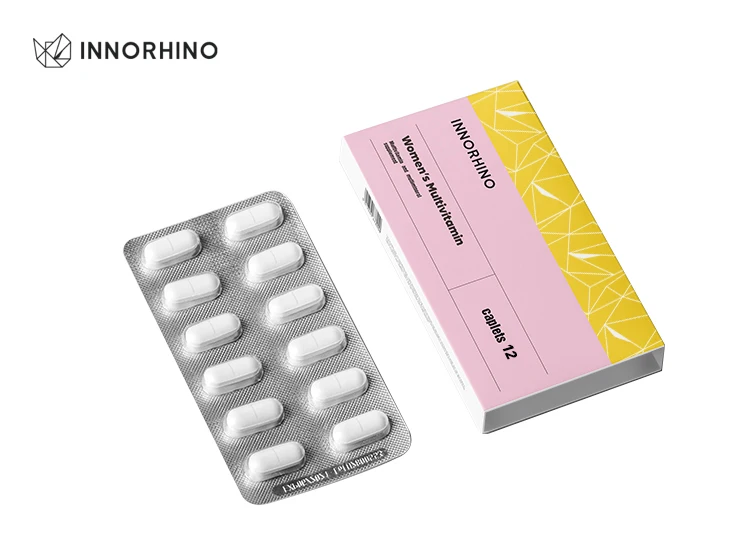 Branded Blister Pack Paper Sleeves Health Supplement Paper Box Packaging for Wellness & Pharmaceutical Product INNORHINO