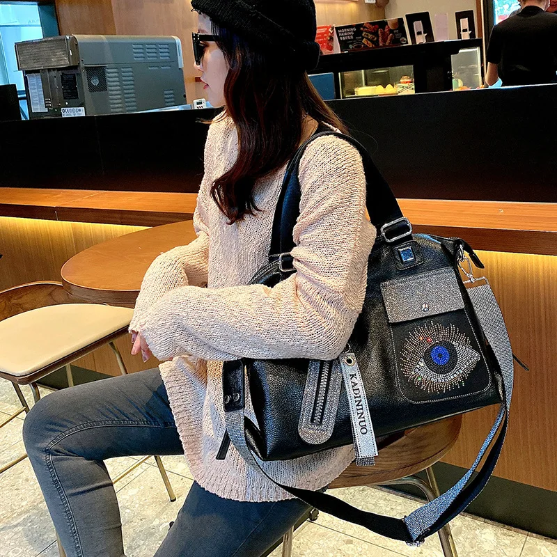 Fashion Shoulder Straps Crossbody Bag Grand Sac A Main Women Blue Evil Eye Hand Bags