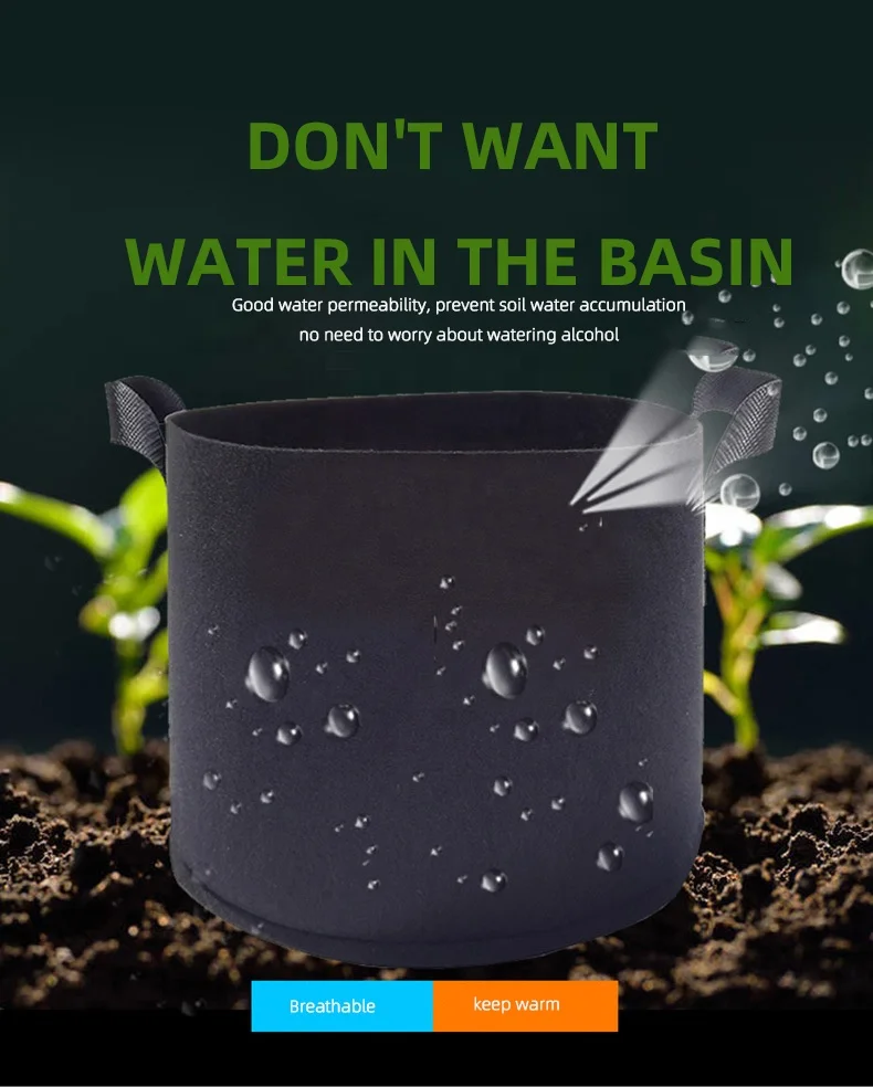 Woven Felt Grow Bags Pots for Plants Wood  Wheat Seeds Vegetable Tree Tomatoes Swift Strawberry Potato Organizer