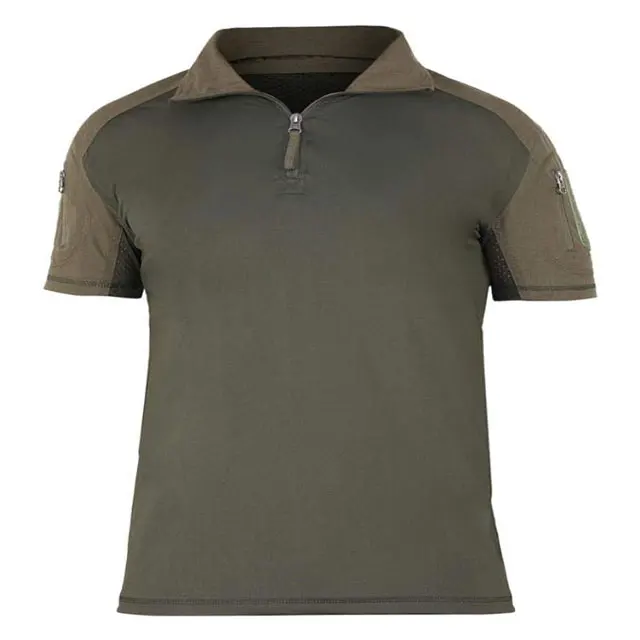 Hot Sale Men Tactical Combat T Shirt Custom OEM Manufacturer Short Sleeve T Shirt Camouflage Uniform