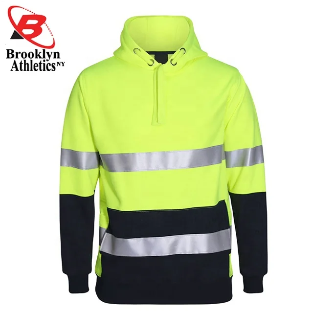 Hi Vis Hoodies are hooded sweatshirts with reflectivity available  Men Work Reflector tape hoodie
