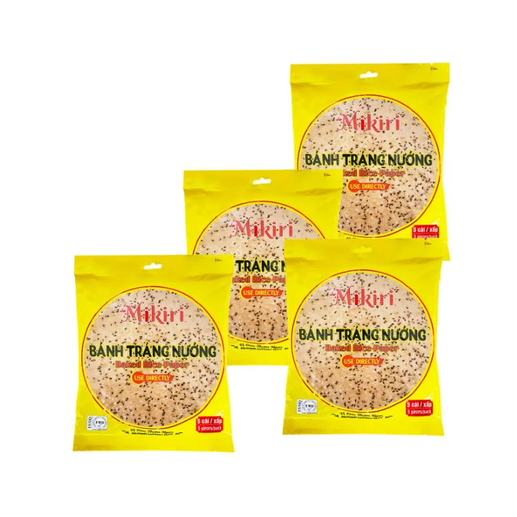 130G Flavor Coconut Baked Vietnam Rice Sesame Paper Cracker Ingredient Rice flour, sesame, coconut Eat as Snacks Biscuit Cracker