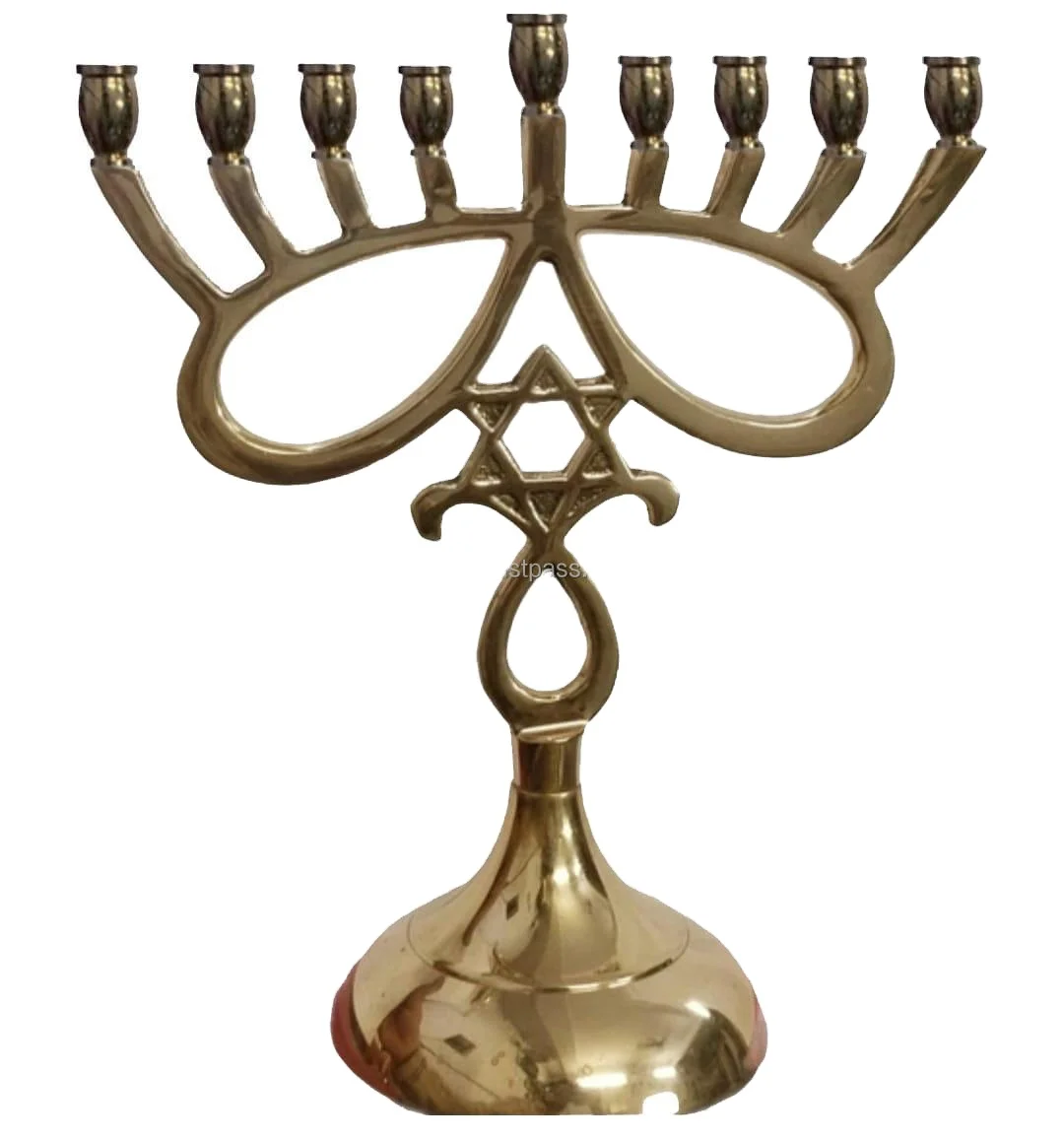Wholesale Carved Brass Menorah Religious Home Decor for Jewish Hanukkah Prayers Inspired by Buddhism