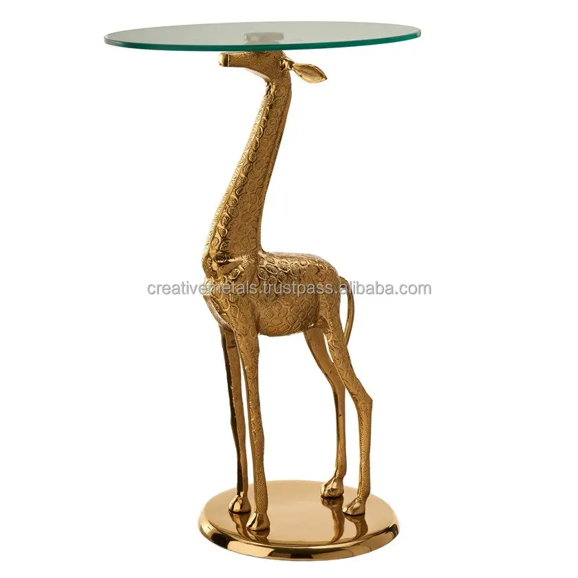 Crane Glass Top Side Table  Living Room Furniture Fashion Creative Round Consoles Tables