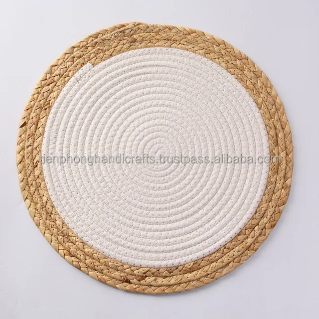 amazon top seller felt placemats set of 6pcs with Seagrass coasters