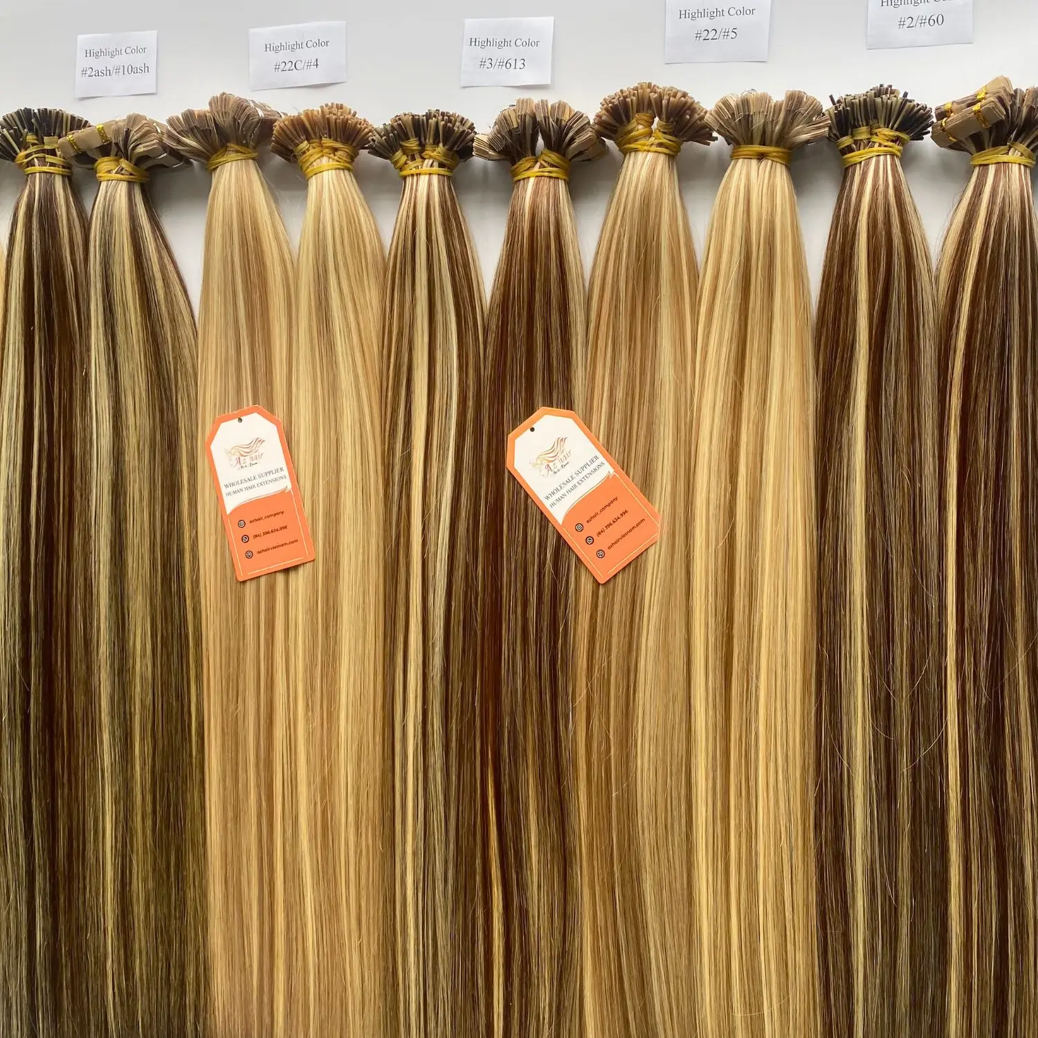 Wholesale I U V Flat Tip Keratin Pre bonded Human Hair Extensions 100 Pieces per Pack Prestigious Manufacture
