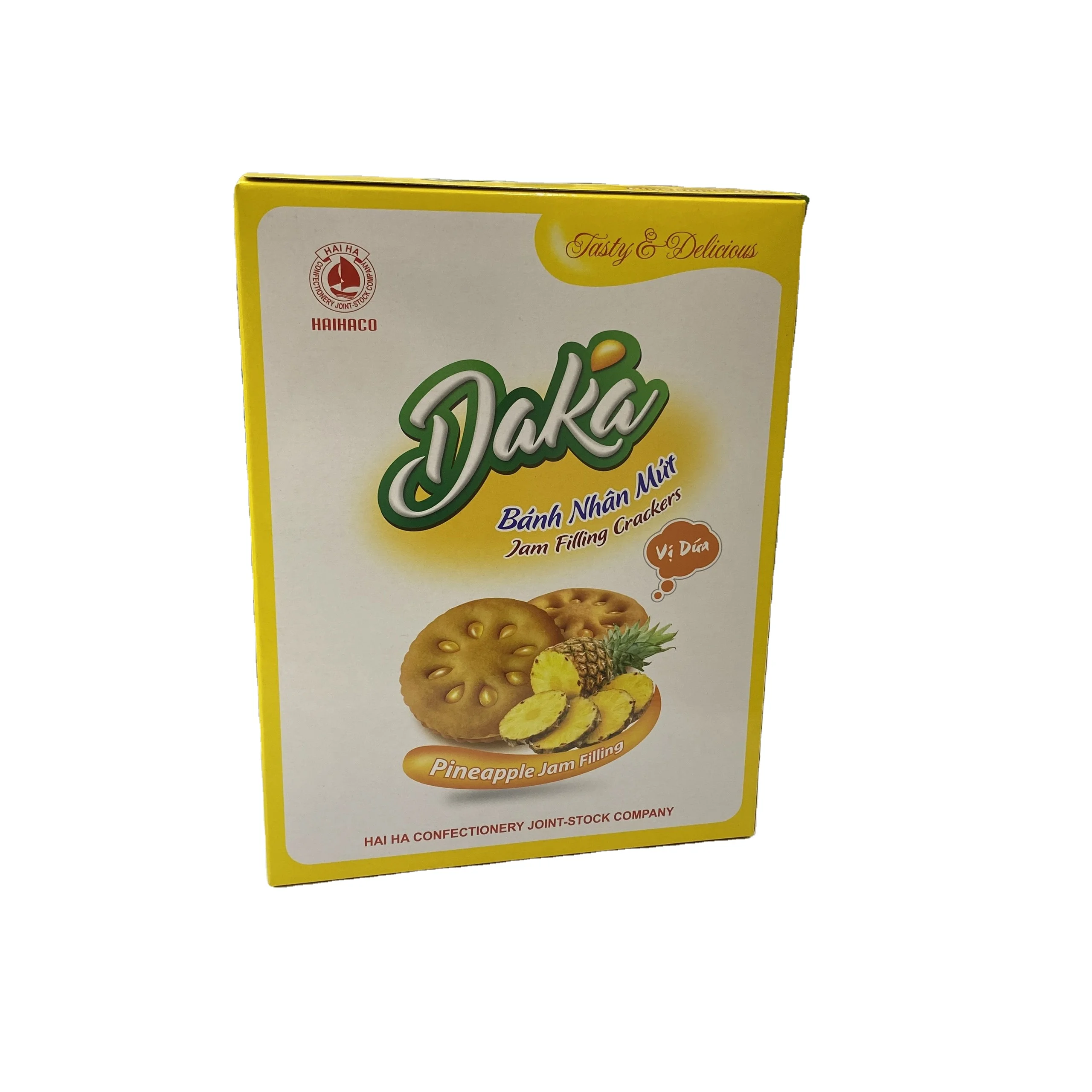 OEM and ODM Pineapple Jam filling cracker DAKA craker with fruit jam from HaiHaCo